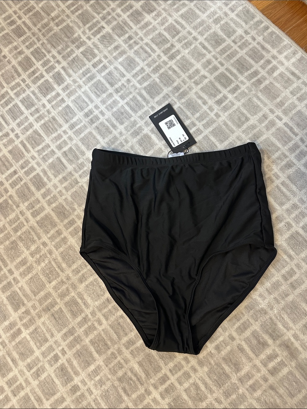Janela Bay extra high waist black women swim bottoms Small NWT
